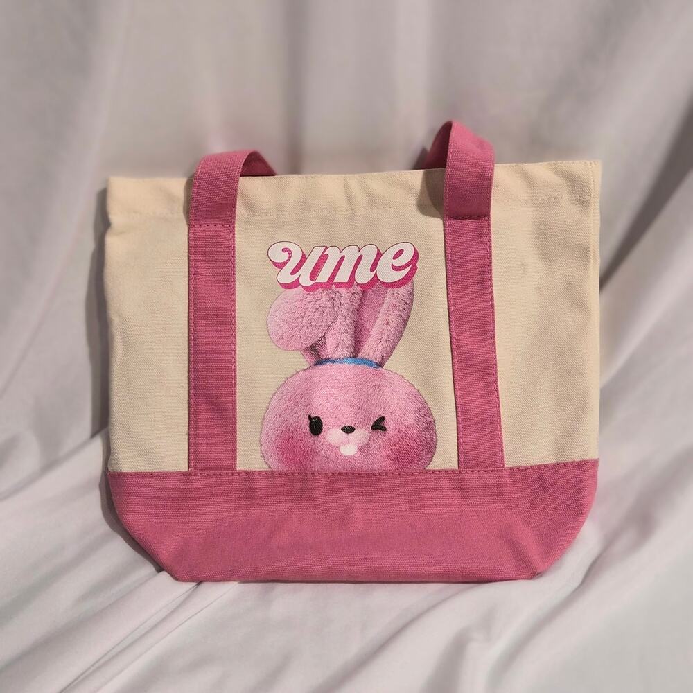 California UME Tea &‎ Snack Canvas Mini Tote Bag – Pink & Cream Kawaii